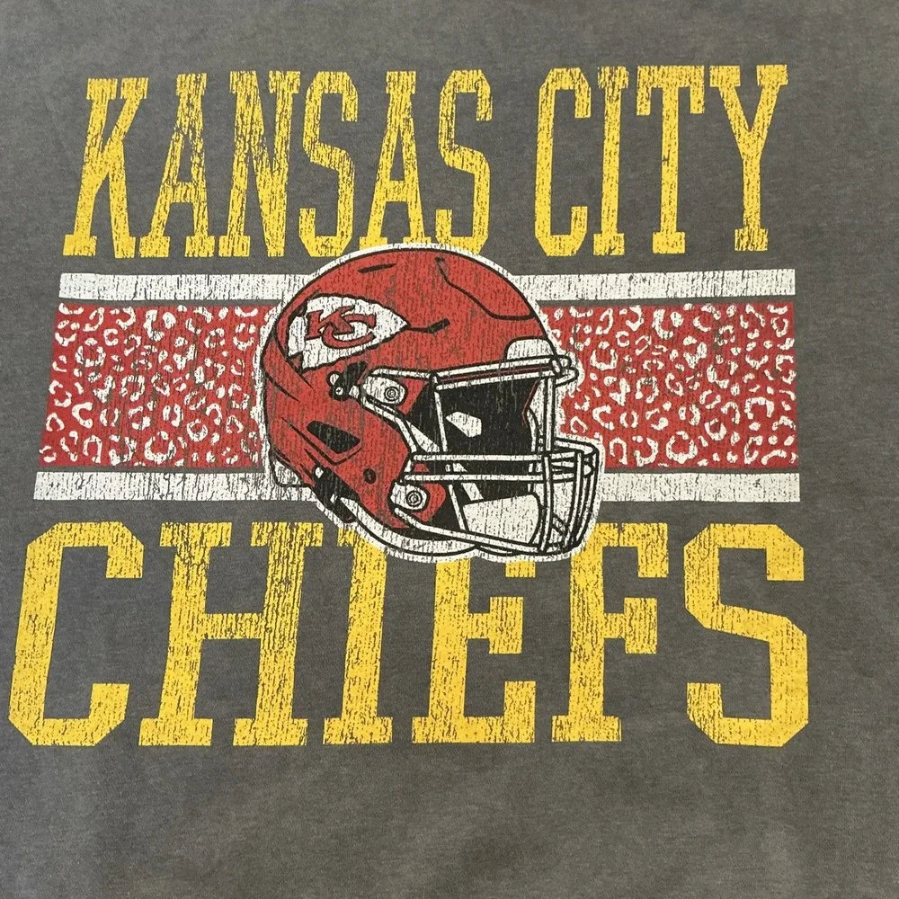 Gameday Couture Kansas City Chiefs Grey Vintage Wash Oversized Sweater‎ M NFL